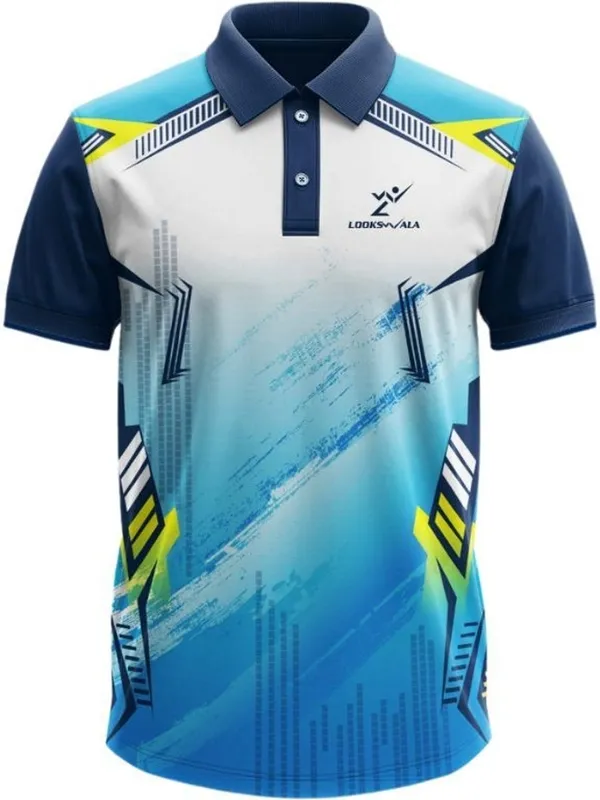 Blue_Polyester_Half_Sleeve_Polo_Neck_Printed_Regular_T-Shirt_For_Men