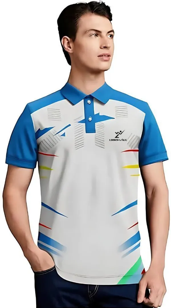Blue_Polyester_Half_Sleeve_Polo_Neck_Printed_Regular_T-Shirt_For_Men