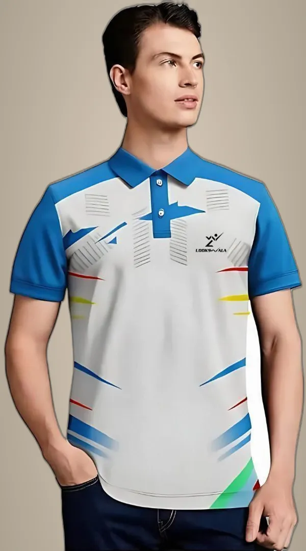 Blue_Polyester_Half_Sleeve_Polo_Neck_Printed_Regular_T-Shirt_For_Men