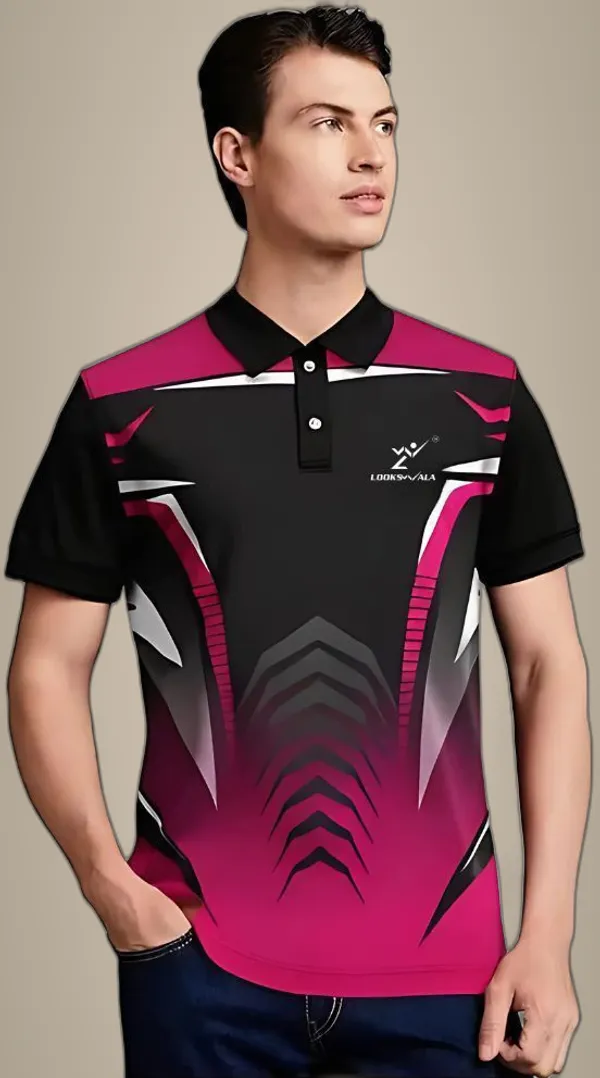 Purple_Polyester_Half_Sleeve_Polo_Neck_Printed_Regular_T-Shirt_For_Men