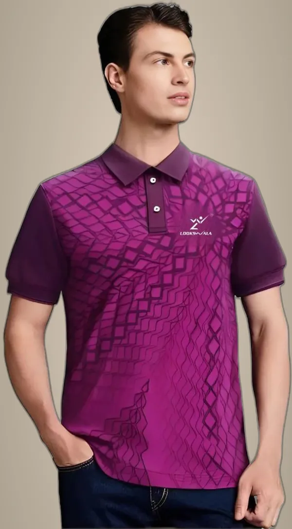 Purple_Polyester_Half_Sleeve_Polo_Neck_Printed_Regular_T-Shirt_For_Men