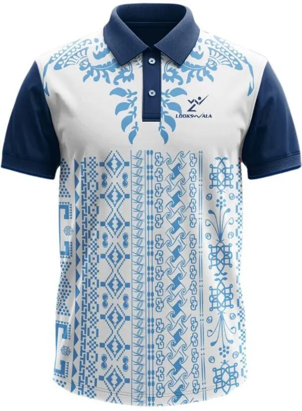 Blue_Polyester_Half_Sleeve_Polo_Neck_Printed_Regular_T-Shirt_For_Men