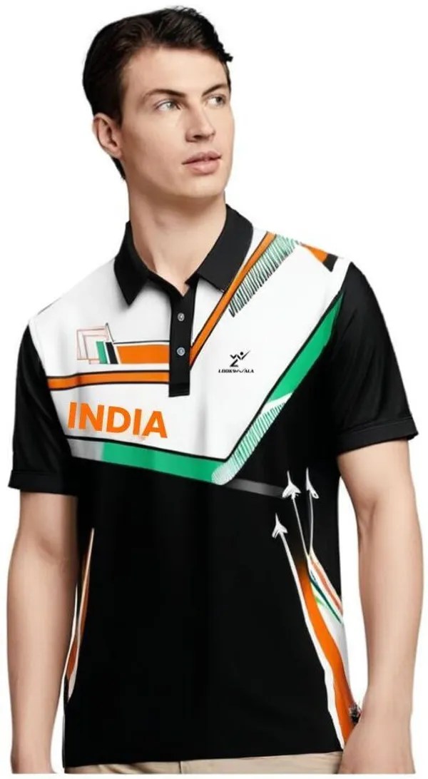 Black_Polyester_Half_Sleeve_Polo_Neck_Printed_Regular_T-Shirt_For_Men