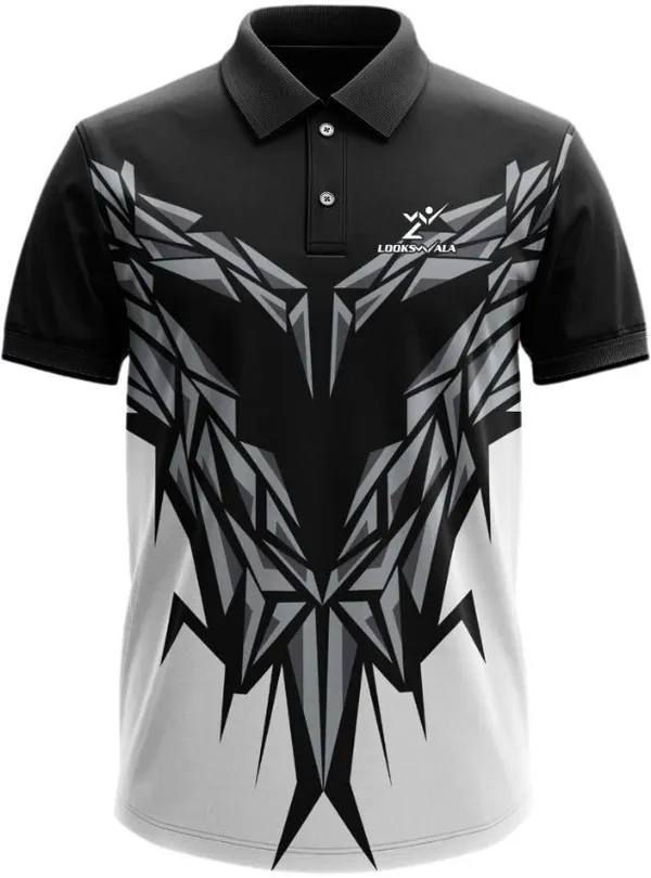 Black_Polyester_Half_Sleeve_Polo_Neck_Printed_Regular_T-Shirt_For_Men