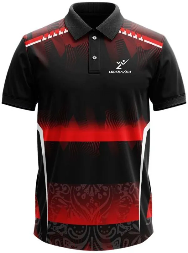 Black_Polyester_Half_Sleeve_Polo_Neck_Printed_Regular_T-Shirt_For_Men