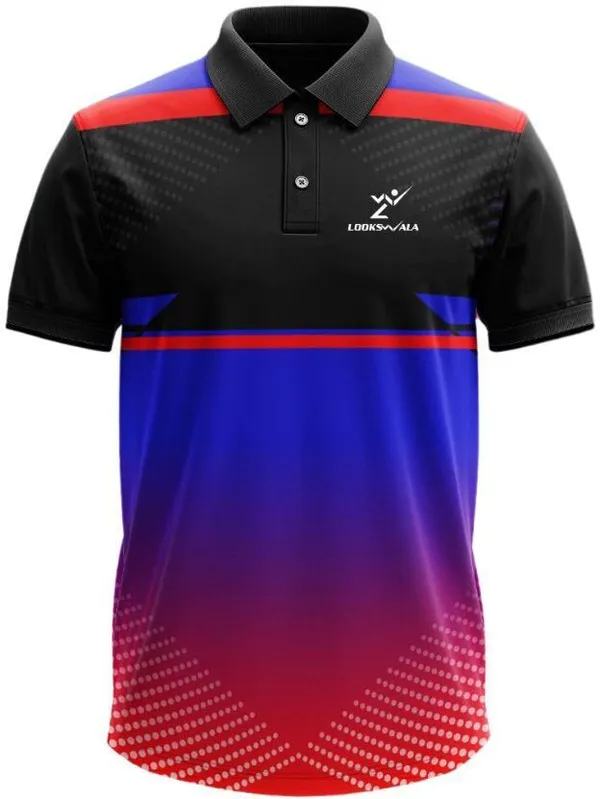 Black_Polyester_Half_Sleeve_Polo_Neck_Printed_Regular_T-Shirt_For_Men