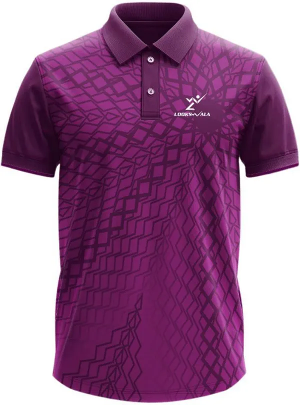 Purple_Polyester_Half_Sleeve_Polo_Neck_Printed_Regular_T-Shirt_For_Men