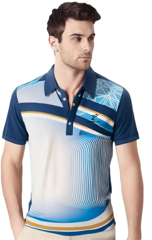 Blue_Polyester_Half_Sleeve_Polo_Neck_Printed_Regular_T-Shirt_For_Men