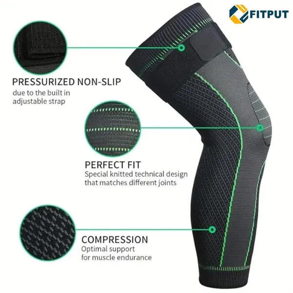 FITPUT_3D_Long_Knee_Brace_Compression_Full_Knee_Sleeve_Support_For_Men_And_Women_Nylon_Anti_Slip_Calf_Support_For_Pain_Relief_Socks_For_Full_Leg_Knee_Support