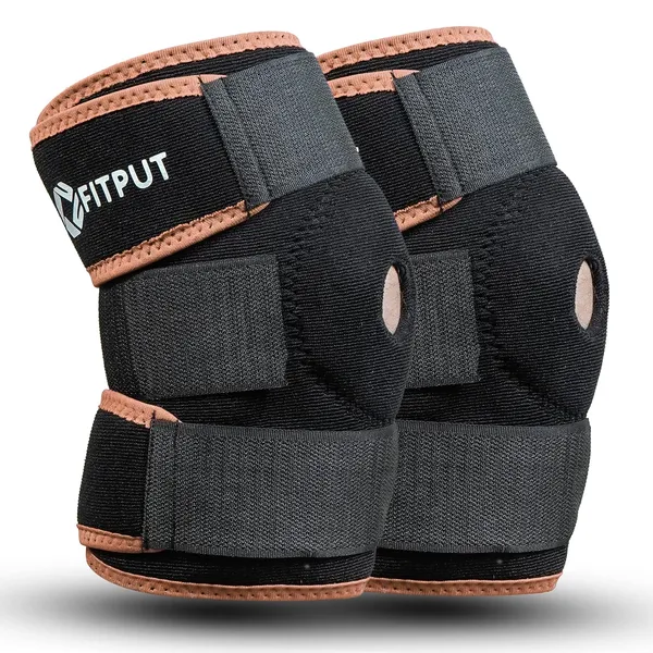 Beige_Adjustable_Knee_Cap_Support_Brace_For_Knee_Pain_(2Pcs)_Free_Size,_Gym_Workout,_Running,_Arthritis,_And_Protection_For_Men_And_Women