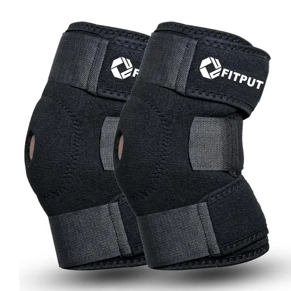 Black_Adjustable_Knee_Cap_For_Men_&_Women_For_Leg_Pain_Relief_Products_Gym_Open_Patella_Gel_Pads_Knee_Brace_Gym_Accessories