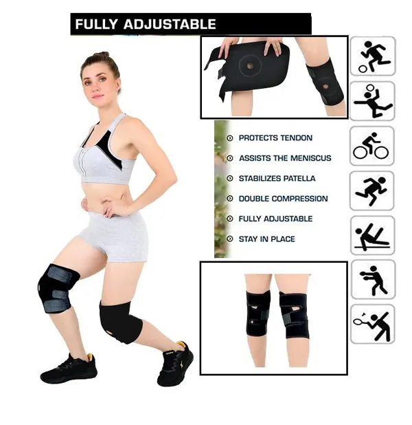 Black_Adjustable_Knee_Cap_For_Men_&_Women_For_Leg_Pain_Relief_Products_Gym_Open_Patella_Gel_Pads_Knee_Brace_Gym_Accessories