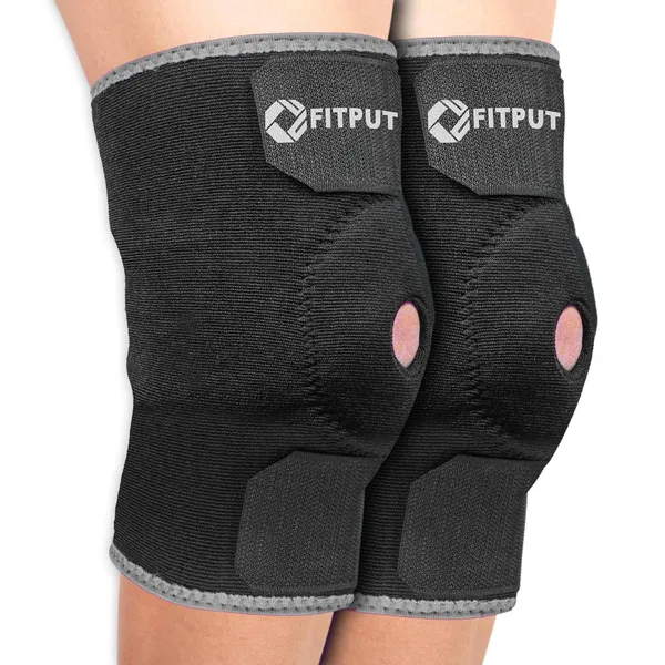 Black_&_Grey_Knee_Support_For_Men_Gym_Knee_Caps_For_Women_For_Pain_Relief_Knee_Pads_For_Women_Open_Patella_Knee_Brace_For_Ligament_Tear