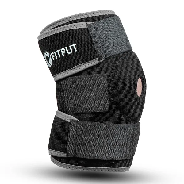 Black_&_Grey_Knee_Support_For_Men_Gym_Knee_Caps_For_Women_For_Pain_Relief_Knee_Pads_For_Women_Open_Patella_Knee_Brace_For_Ligament_Tear