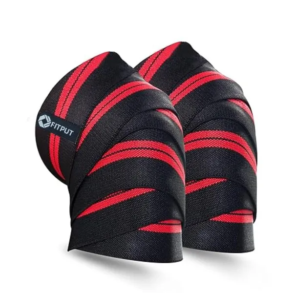 Red_Weight_Lifting_Knee_Wraps_For_Squats_(Red/Black_78_Inches_-_2Pcs)_Unisex_Knee_Bands_For_Sports_Cross_Fit_Training_Gym_Workout_Knee_Support_For_Men_(2_Meters_-_1_Pair)
