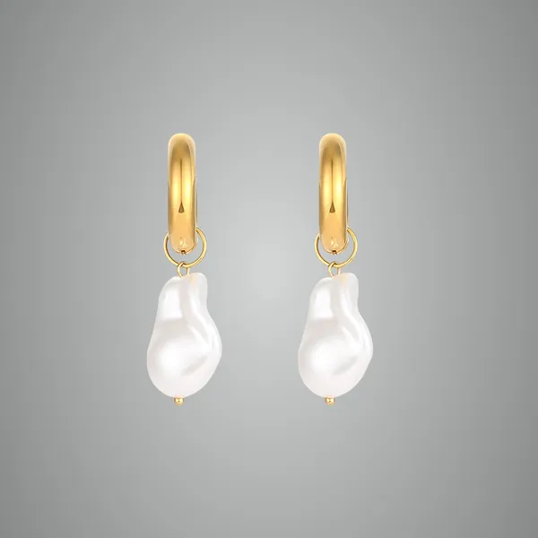 Golden_Pvd_Plated_Stainless_Steel_&_Freshwater_Pearl_Hoops_For_Women