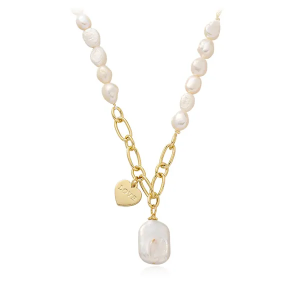 Golden_Stainless_Steel_&_Freshwater_Pearl_Necklace_For_Women