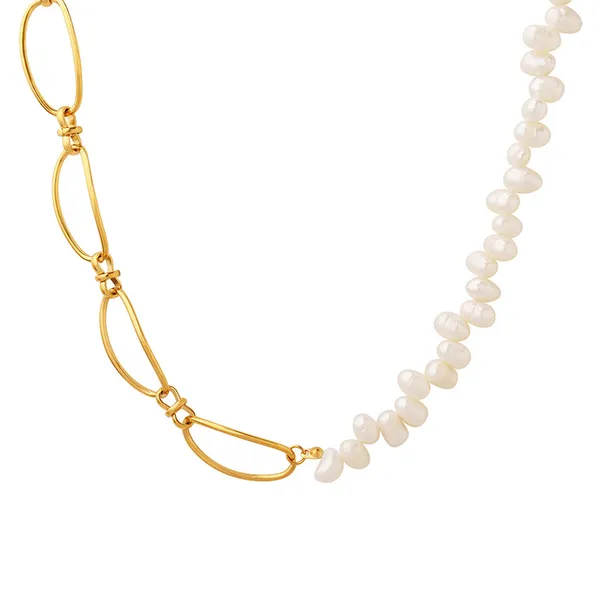 Golden_Stainless_Steel_&_Freshwater_Pearl_Necklace_For_Women