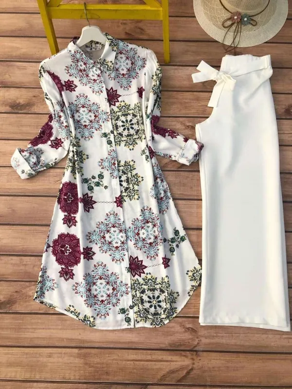White_&_Maroon_Rayon_Digital_Printed_Kurti_&_Palazzo_Set_For_Women_&_Girls
