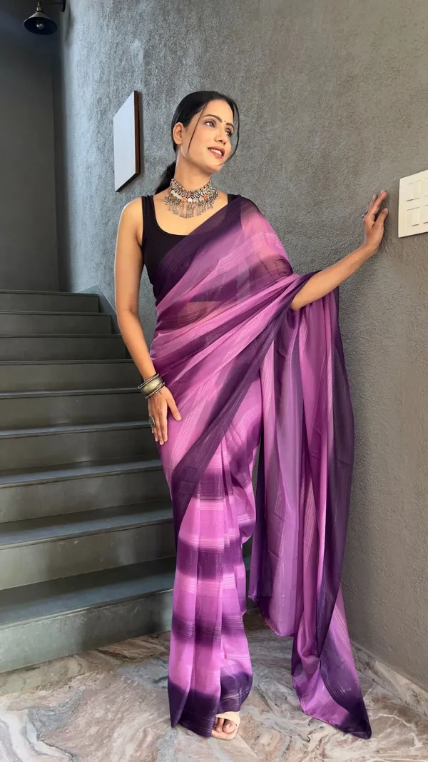 Rangritiya™_Purple_Soft_Georgette_3_Tone_Shade_Ready_To_Wear_Saree_For_Women_&_Girls_|_Ethnic_Saree_for_Women