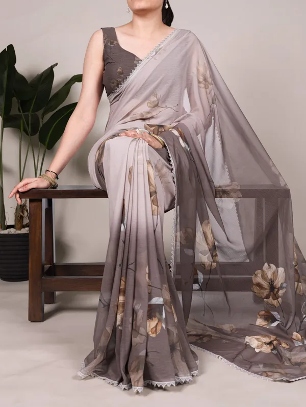 Coffee_Weightless_Printed_Saree_|_Floral_Lace_Border_Ethnic_Drape