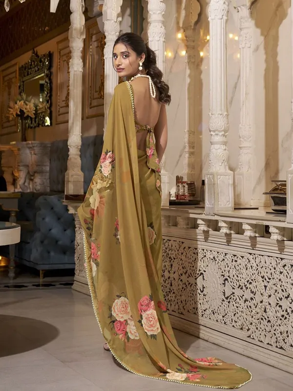 Brown_Georgette_Printed_With_Pearl_Lace_Border_Saree_|_Ethnic_Saree_for_Women
