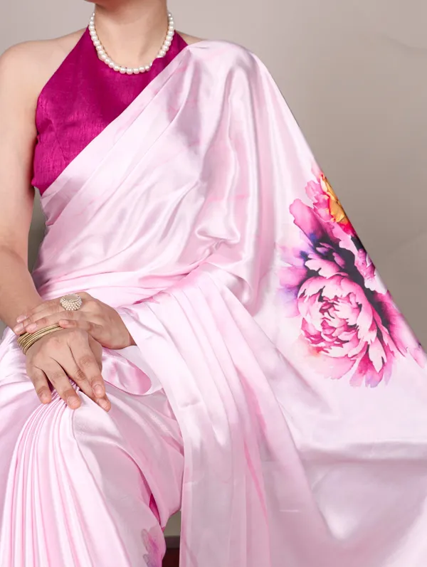 Baby_Pink_Satin_Silk_Saree_with_Big_Floral_Prints_–_Designer_Party_Saree