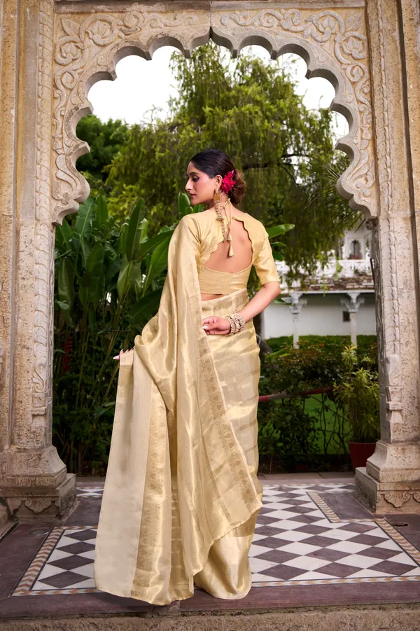Gold_Tissue_Saree_with_Rich_Zari_Weaving_Work_&_Matching_Blouse