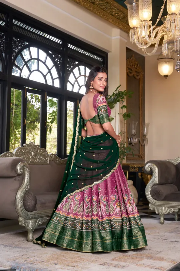 Pink_Regal_Kanchipuram_Zari_Woven_Half_Saree_Set_with_Embroidered_Georgette_Dupatta