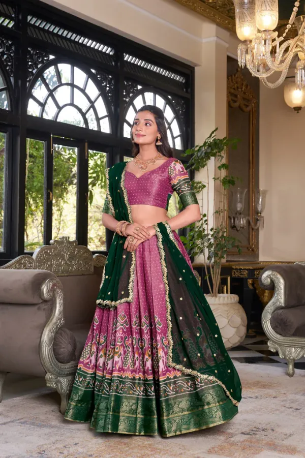 Pink_Regal_Kanchipuram_Zari_Woven_Half_Saree_Set_with_Embroidered_Georgette_Dupatta
