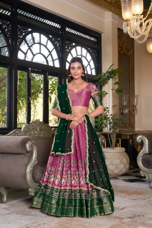 Pink_Regal_Kanchipuram_Zari_Woven_Half_Saree_Set_with_Embroidered_Georgette_Dupatta