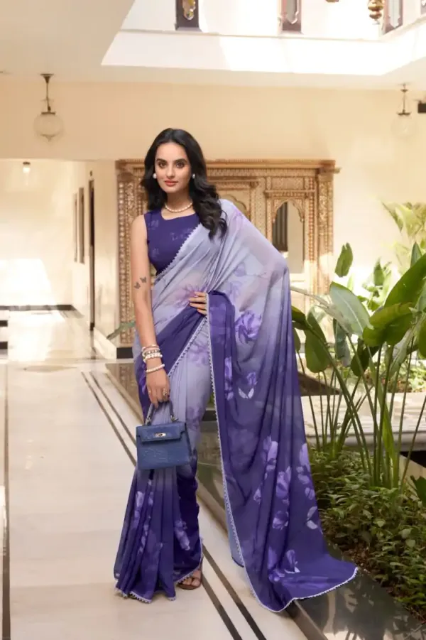Purple_Weightless_Printed_Saree_|_Floral_Lace_Border_Ethnic_Drape