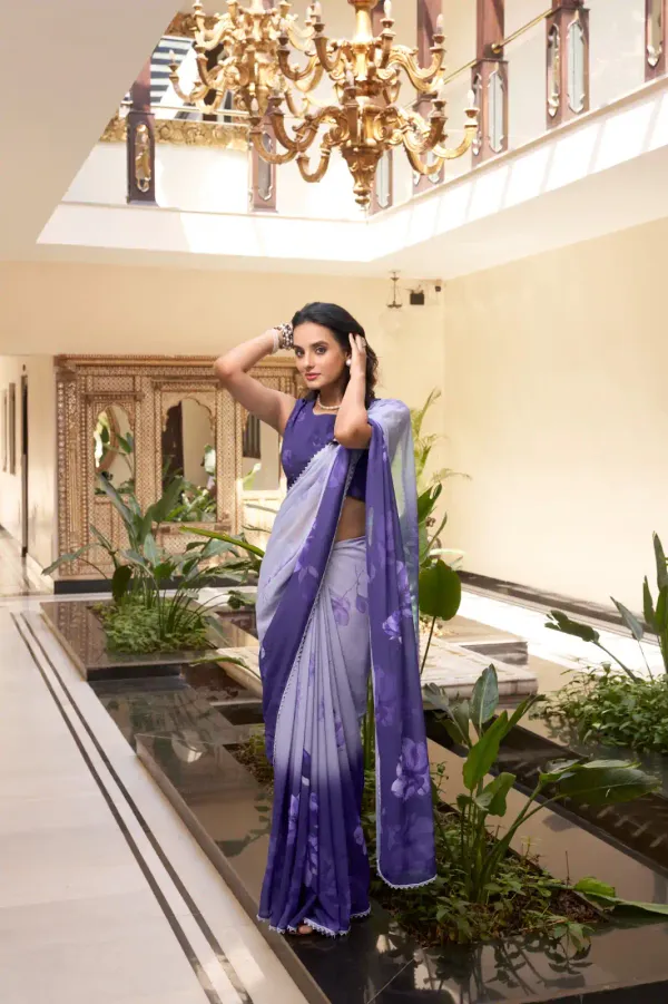 Purple_Weightless_Printed_Saree_|_Floral_Lace_Border_Ethnic_Drape