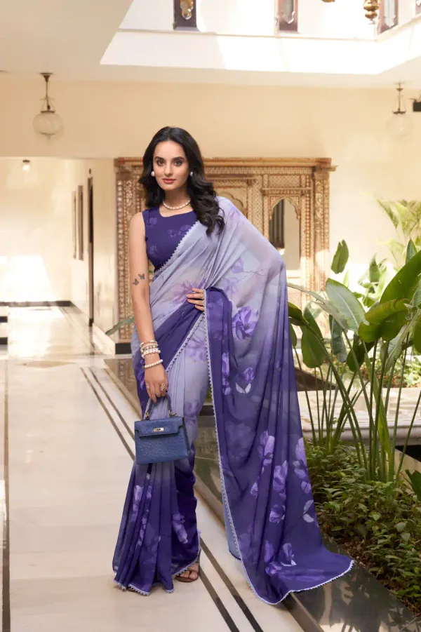Purple_Weightless_Printed_Saree_|_Floral_Lace_Border_Ethnic_Drape