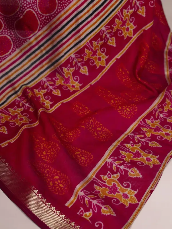 Maroon_Polyester_Viscose_Chanderi_Printed_With_Temple_Border_Saree_For_Women_&_Girls_|_Ethnic_Saree_for_Women