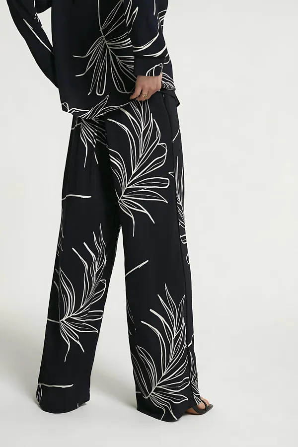 Black_&_White_Palm_Printed_Cotton_Co‑ord_Set