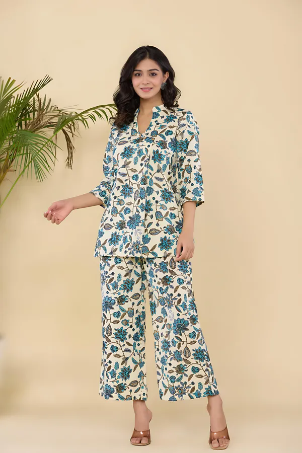 Blue_Bloom_Cotton_Co-ord_Set_Slim_Fit_Floral_Top_&_Pant