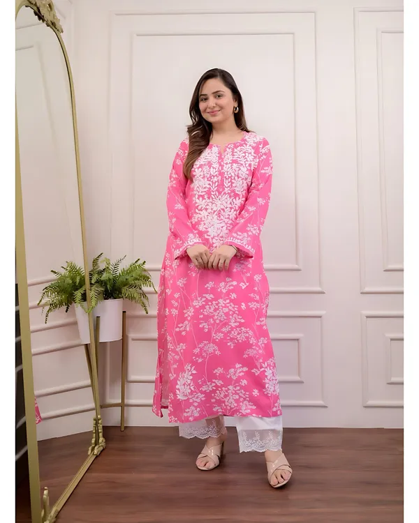 Blush_Bloom_Pink_Mul_Mul_Cotton_Chikankari_Kurta