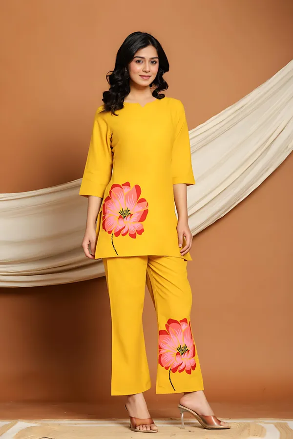 Mustard_Co-ord_Set_–_Hand-Painted_Floral_Elegance