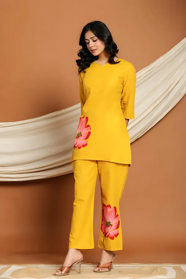 Mustard_Co-ord_Set_–_Hand-Painted_Floral_Elegance