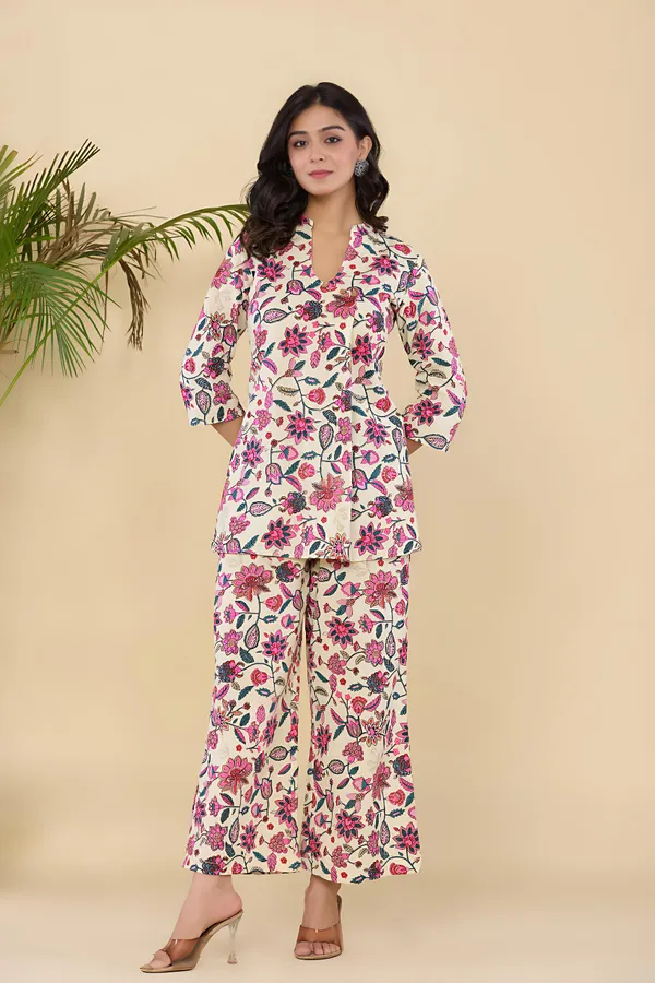 Pink_Blossom_Cotton_Co-ord_Set_Slim_Fit_Floral_Top_&_Pant