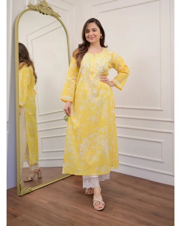 Sunrise_Blossom_Mul_Mul_Cotton_Chikankari_Kurta