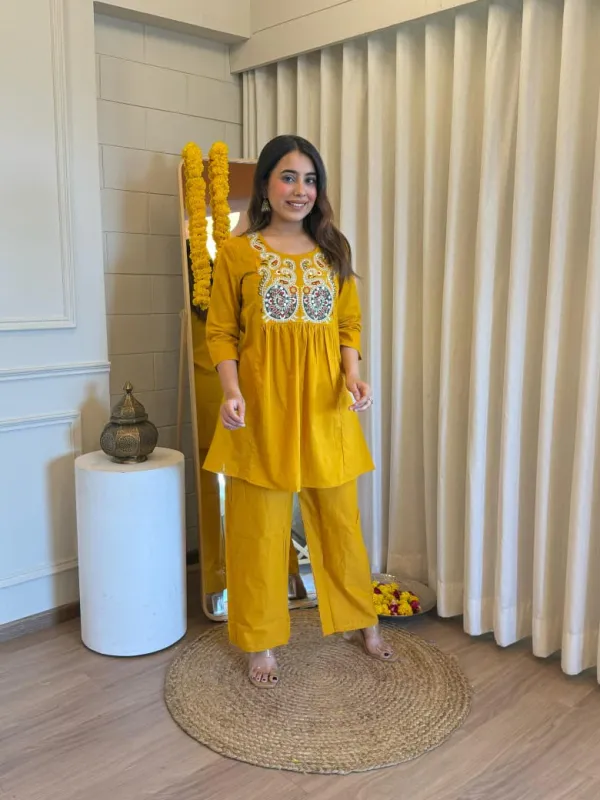 Yellow_Cotton_Embroidered_Co-ord_Set_for_Women