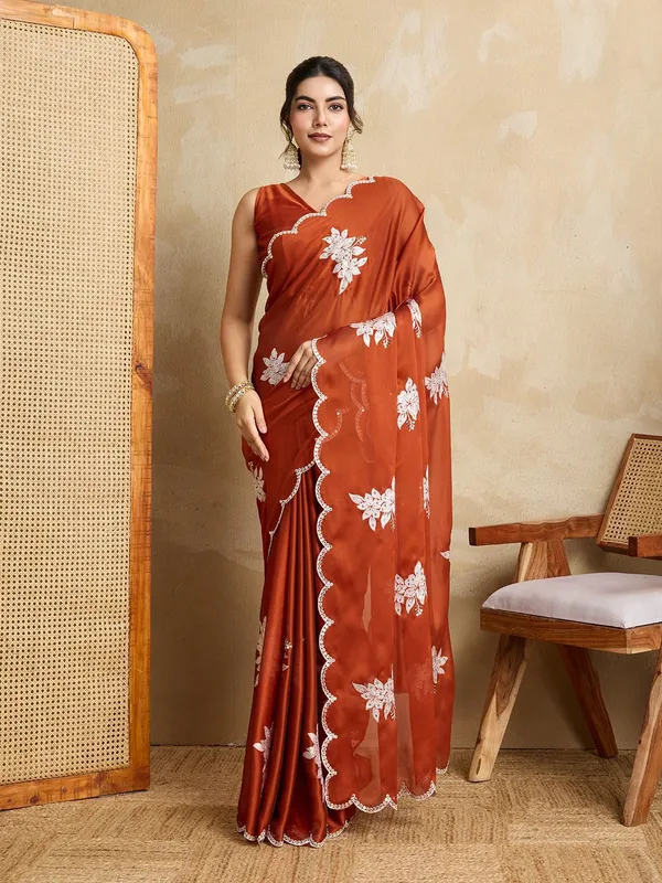 Rust_Red_Party_Wear_Soft_Rangoli_Silk_Saree_with_Sequins_Embroidery_&_Cutwork_Border