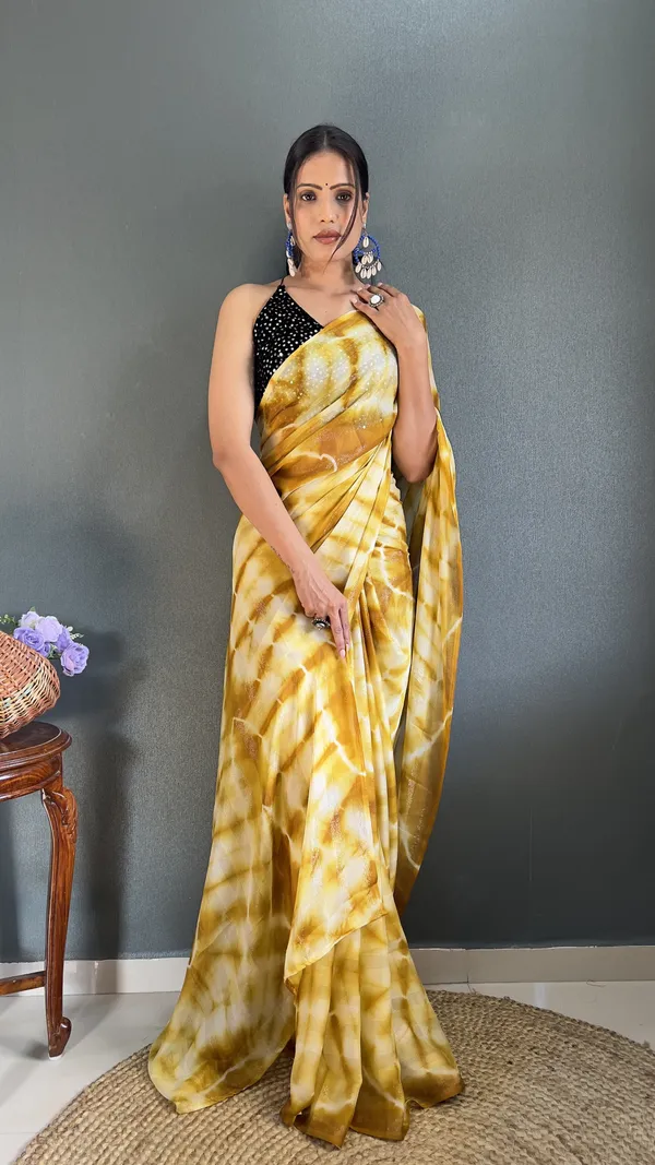 Rangritiya™_Yellow_Soft_Georgette_3_Tone_Shade_Ready_To_Wear_Saree_For_Women_&_Girls_|_Ethnic_Saree_for_Women