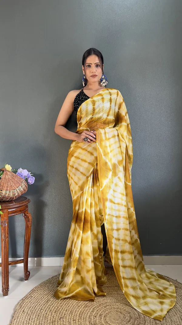 Rangritiya™_Yellow_Soft_Georgette_3_Tone_Shade_Ready_To_Wear_Saree_For_Women_&_Girls_|_Ethnic_Saree_for_Women