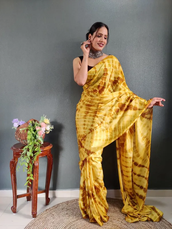 Rangritiya™_Yellow_Soft_Georgette_3_Tone_Shade_Ready_To_Wear_Saree_For_Women_&_Girls_|_Ethnic_Saree_for_Women