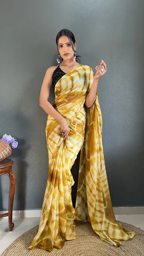 Rangritiya™_Yellow_Soft_Georgette_3_Tone_Shade_Ready_To_Wear_Saree_For_Women_&_Girls_|_Ethnic_Saree_for_Women