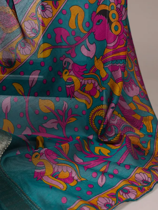 Pink_Polyester_Viscose_Chanderi_Floral_Printed_Zari_Weaving_Work_Saree_For_Women_&_Girls_|_Ethnic_Saree_for_Women