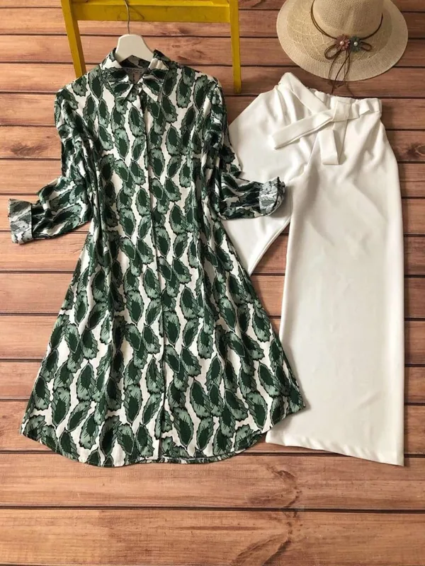 Dark_Green_Rayon_Digital_Printed_Kurti_&_Palazzo_Set_For_Women_&_Girls